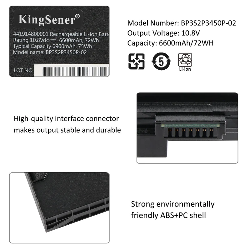 BP3S2P3450P-02 441914800001 242914800001 Li-lon Rechargeable Battery For Getac S410 G4