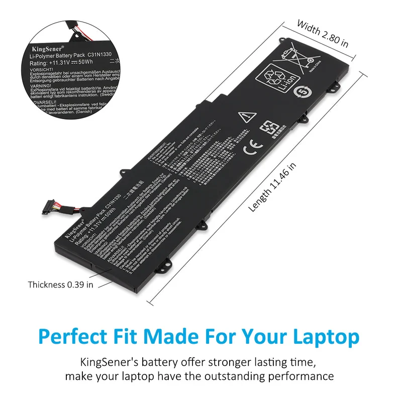 C31N1330 Laptop Battery For ASUS ZenBook UX32LA UX32LN UX32LN-R4053H 0B200-00070200 | KingSener