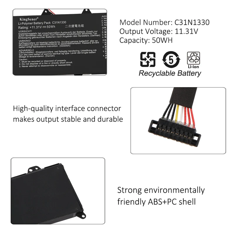 C31N1330 Laptop Battery For ASUS ZenBook UX32LA UX32LN UX32LN-R4053H 0B200-00070200 | KingSener