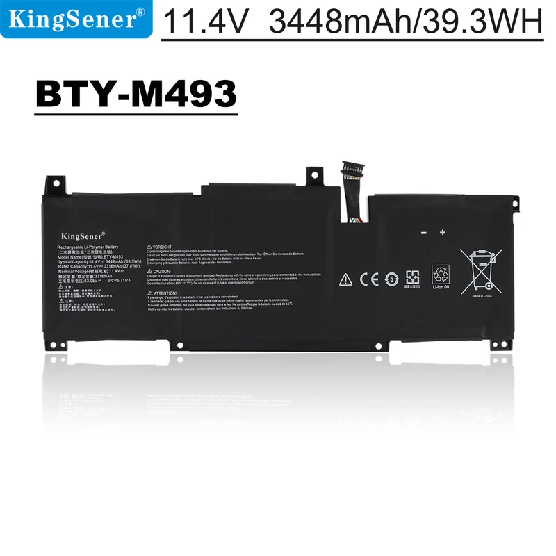 BTY-M493 Laptop Battery for MSI Prestige 14 i7-10710U MS-14C1 MS-14D1 A10RAS A10M A10SC A10SC-009 B10MW B10MW-017US Summit E14 A11SCS Series | KingSener