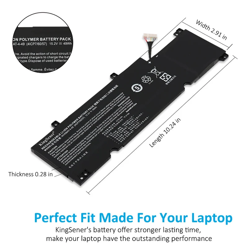 NV40BAT-4-49 Laptop battery For Thunderobot Iger S1 For Schenker XMG Core 14 For VAIO FH14 For Hasee S7-2021S7 S7M-2021S5 | KingSener