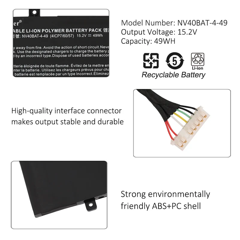 NV40BAT-4-49 Laptop battery For Thunderobot Iger S1 For Schenker XMG Core 14 For VAIO FH14 For Hasee S7-2021S7 S7M-2021S5 | KingSener