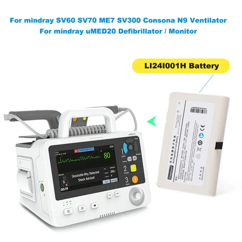 6600mAh Medical Battery For Mindray LI24I001H LI24I002H SV300 uMED20 Consona N9 SV60 SV70 SV350 ME7