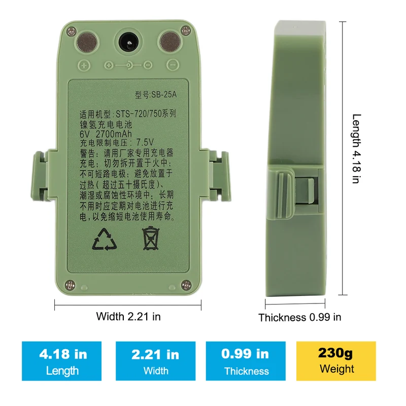 SB-25A Battery For Sanding Total Station Battery STS-752L STS752R STS-720/750 Series