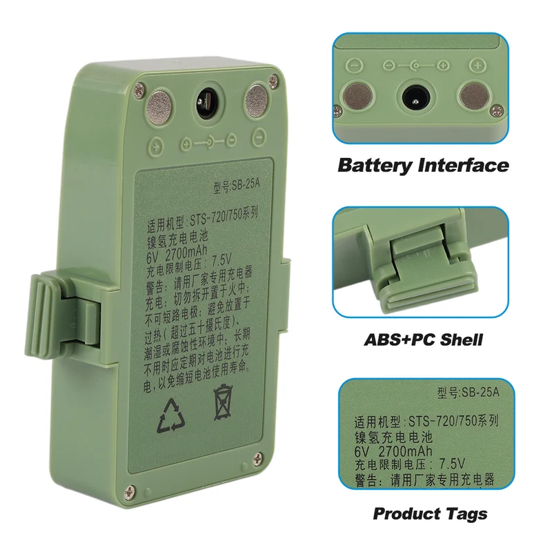 SB-25A Battery For Sanding Total Station Battery STS-752L STS752R STS-720/750 Series