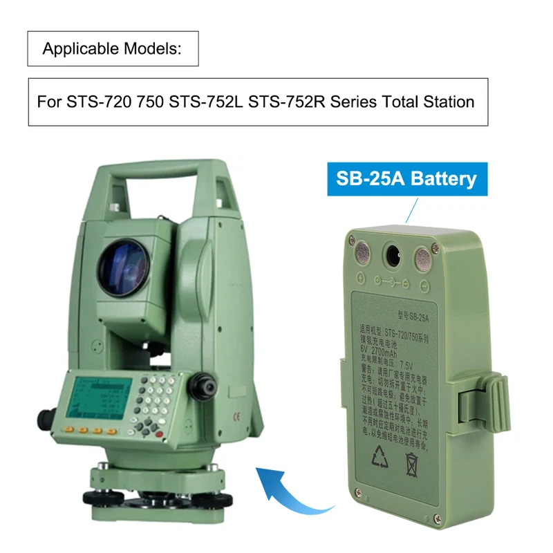 SB-25A Battery For Sanding Total Station Battery STS-752L STS752R STS-720/750 Series