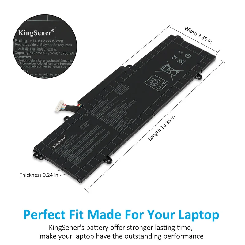 C31N2021 Laptop Battery For Asus ZenBook 14X OLED Flip OLED UM5401QA UX5401EA UP5401EA UX5400EA UM5401 UX5401 UX5400 UX5401Z 11.61V 63Wh | KingSener