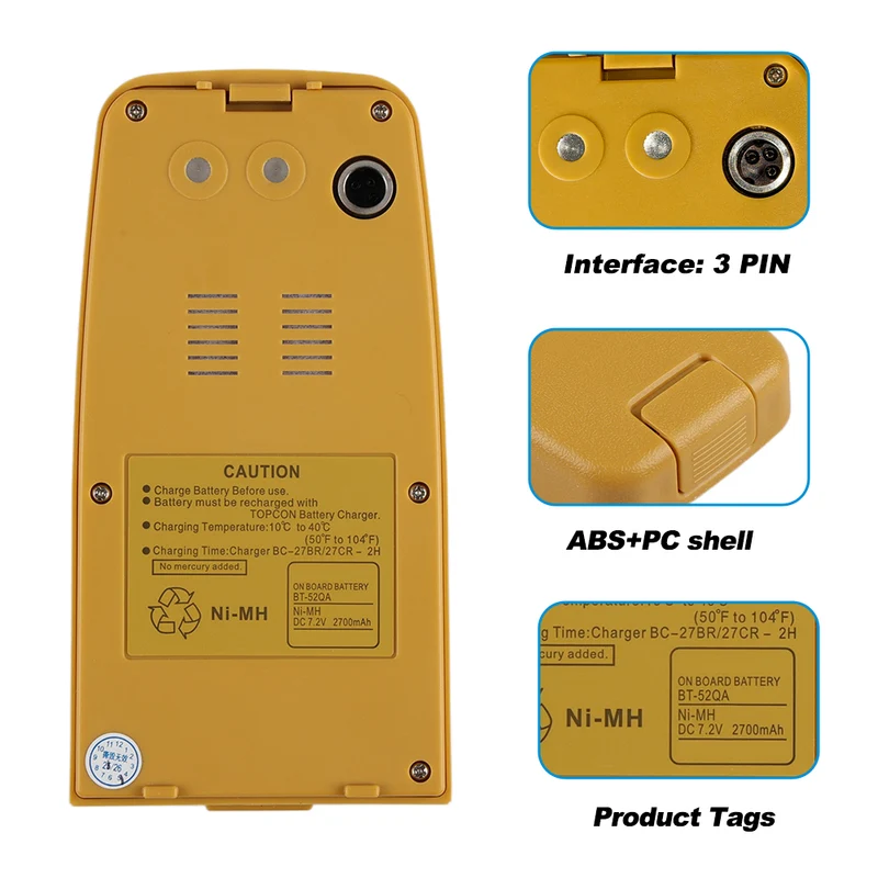 BT-52QA Battery For Total Station 3 pin BT-52Q BT52QA battery surveying tools