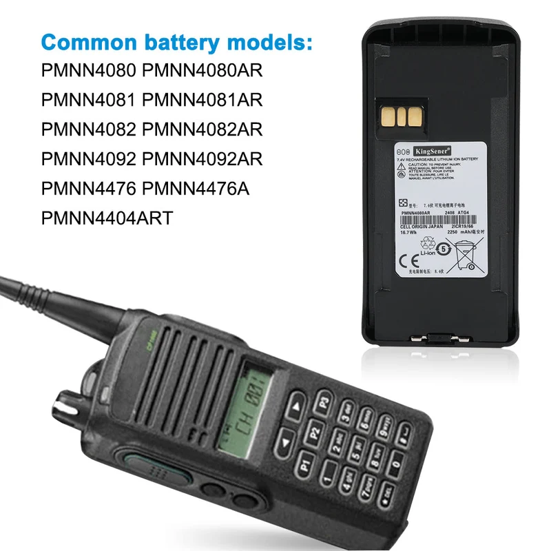 PMNN4080AR Li-ion battery for Radio walkie-talkie Motorola CP1200 CP1300 CP1600 CP1660 CP185 CP476 CP477 EP350 PMNN4476A