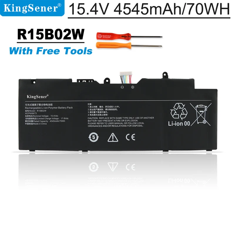 R15B02W Laptop Battery For Xiaomi RedmiBook Pro 15 R5 R7 XMA2007-BJ XMA2007-BB XMA2007-AJ XMA2007-AB 15.4V 4545mAh/70WH | KingSener