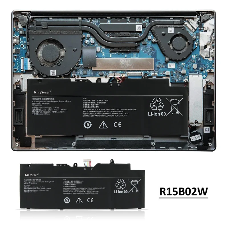 R15B02W Laptop Battery For Xiaomi RedmiBook Pro 15 R5 R7 XMA2007-BJ XMA2007-BB XMA2007-AJ XMA2007-AB 15.4V 4545mAh/70WH | KingSener