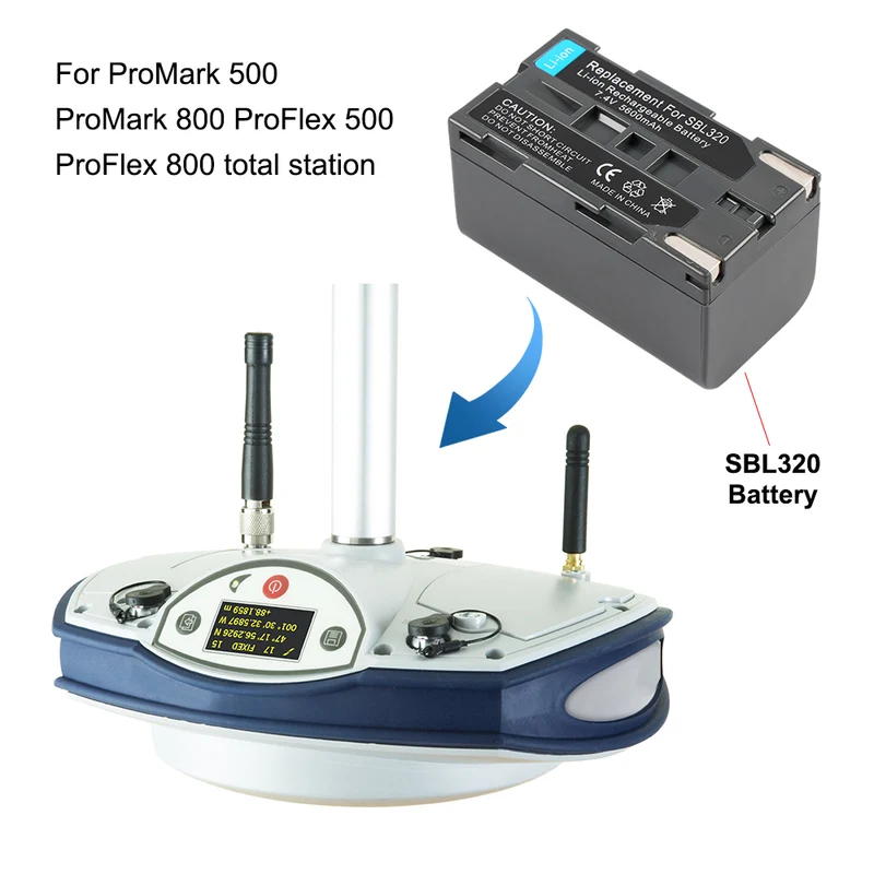 AP-100 Battery for Ashtech ProMark 500 800 ProFlex Total Station 4600mAh