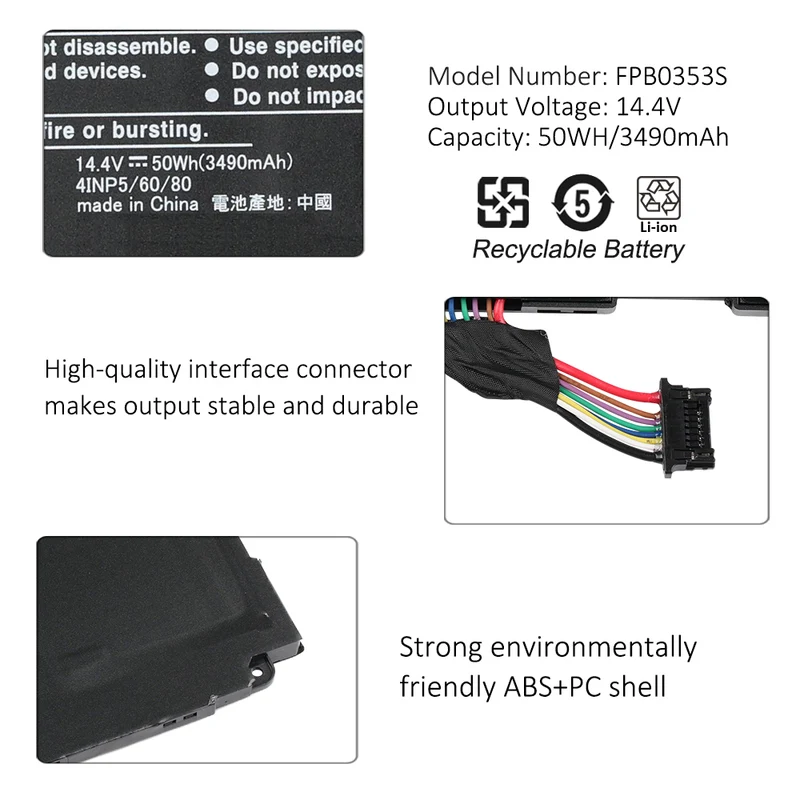 Laptop Battery For Fujitsu FPB0353S FPCBP579 CP785912-01 UH-X 14.4V 50WH