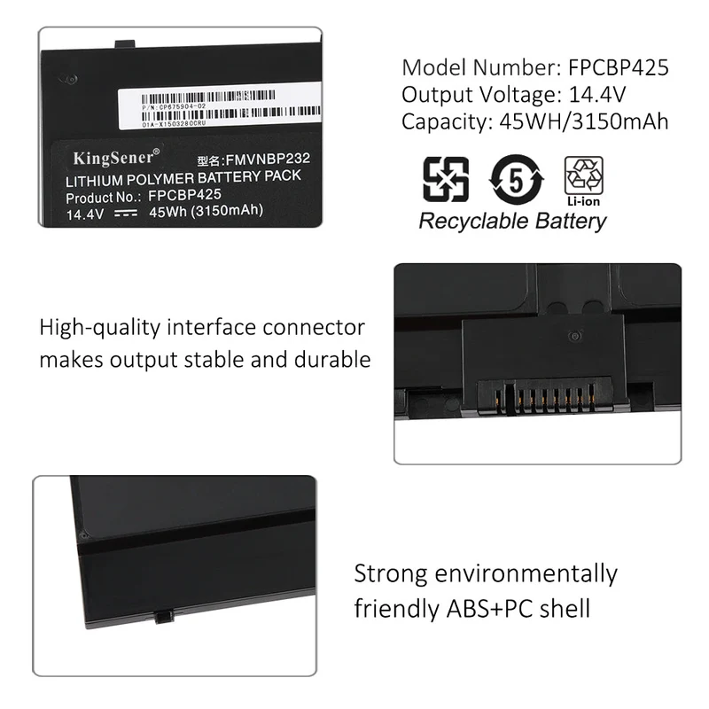 FPCBP425 FMVNBP232 Laptop Battery For Fujitsu Lifebook U745 T935 T936 T904 T904U Series