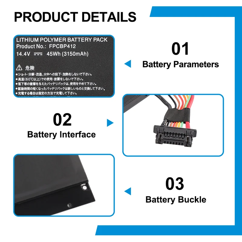 FPCBP412 Laptop Battery For FUJITSU LifeBook FPB0305S U904-0M75A1DE U9040MXPB1DE