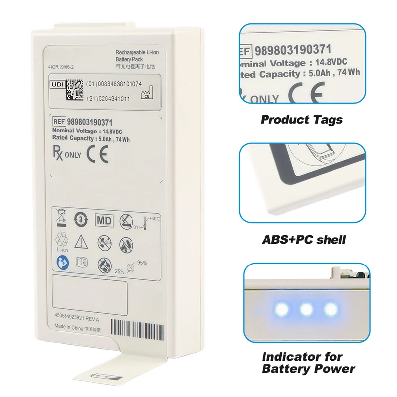 Medical Replacement Battery For Philips Defibrillator DFM100 Defibrillator DFM-100 Efficia DFM100 5200mAh