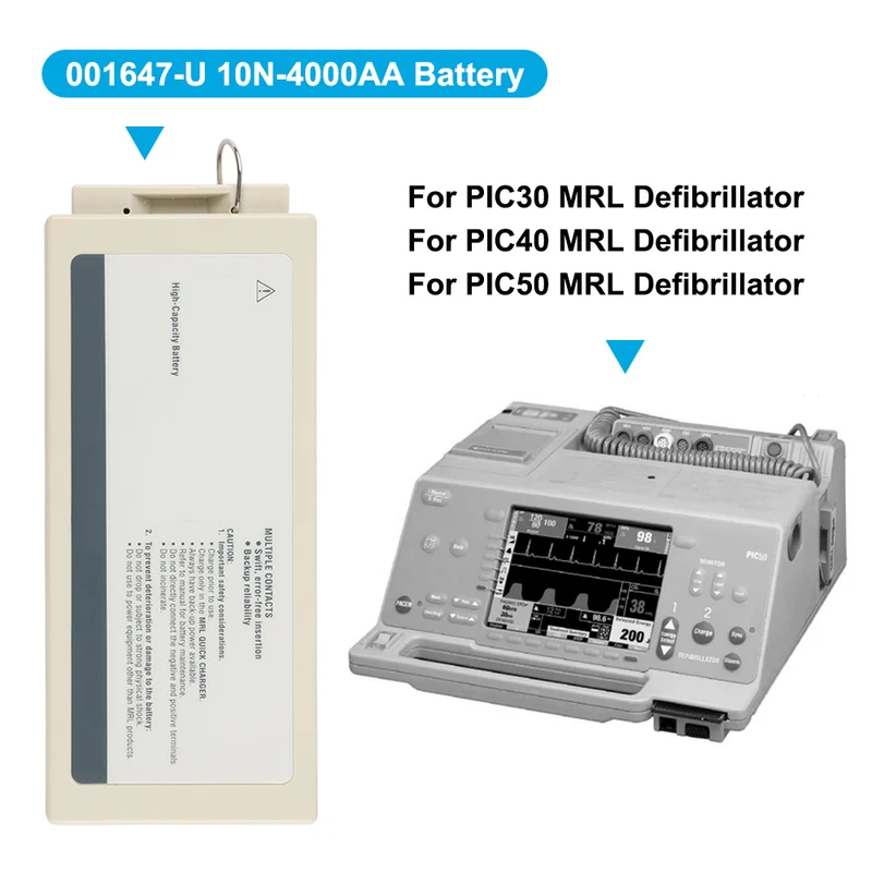 Battery Replacement for Welch-Allyn PIC30 PIC40 PIC50 MRL Defibrillators