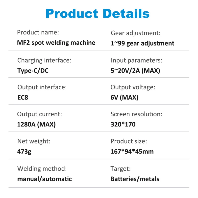 Farad capacitor MF2 spot welding machine battery cell transplantation tool, welding tool