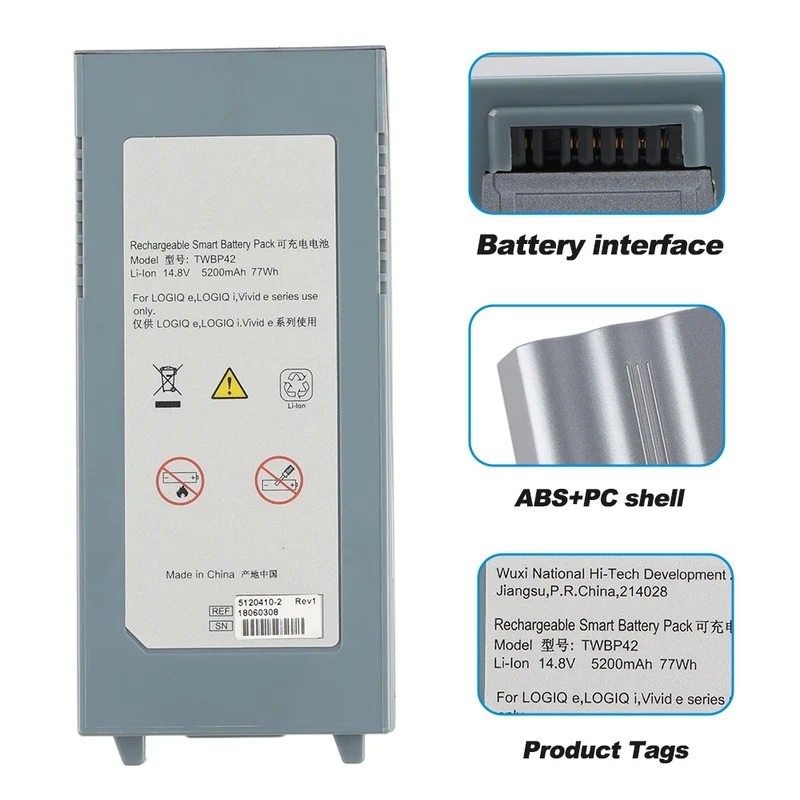 TWBP42 Battery For GE Logic-E Logiq I Vivid E 5120410-2 5422172 M2836 M2836NO