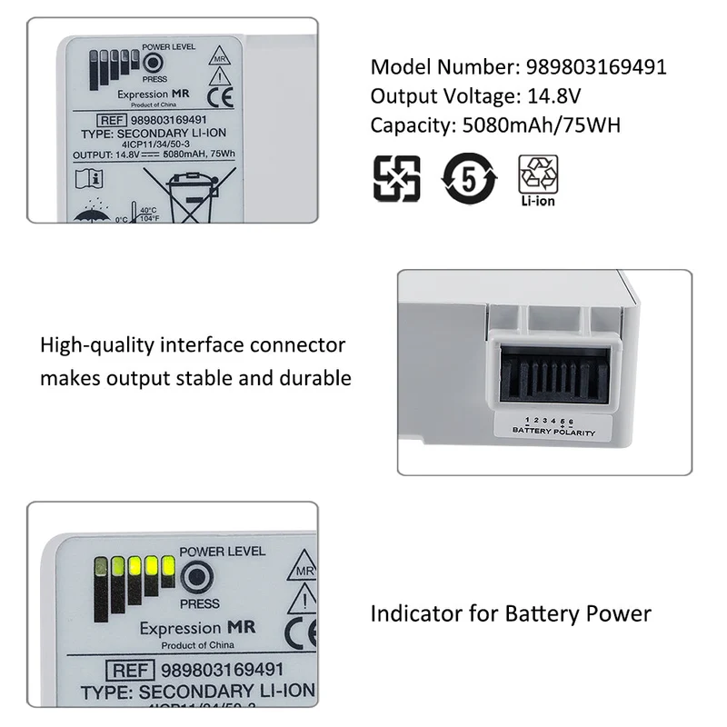 989803169491 Replacement Monitor Battery for Invivo Expression MR 9093 Precess 14.8V 5080mAh 75Wh