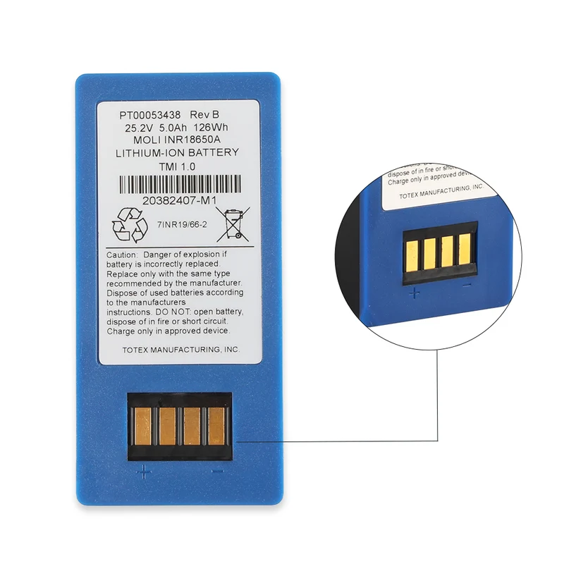 PT00053439 7ICR19/66 17390070-M 25.2V 2.4Ah 60Wh Li-Ion Battery For Totex Accutronics