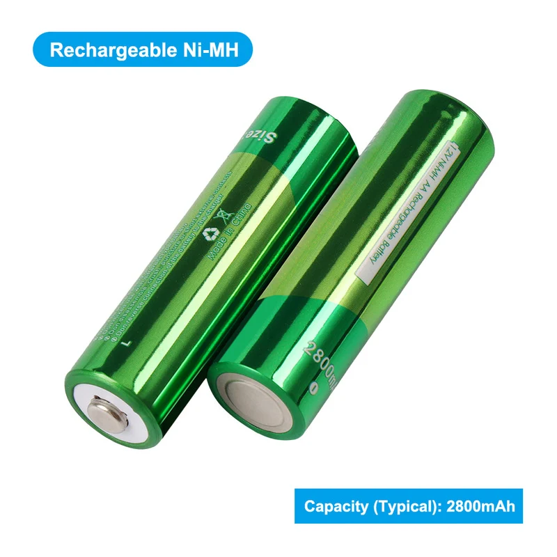 Ni-MH 1.2V 2800mAh Rechargeable AA Batteries for Alarm Clocks, remote control toy car, preschool story machine, Gamepad
