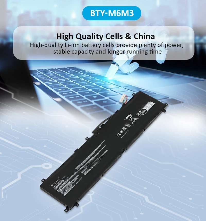 MSI Raider GE78HX 13VI 13VH 13VG Battery BTY-M6M3 15.2V 99.99Wh