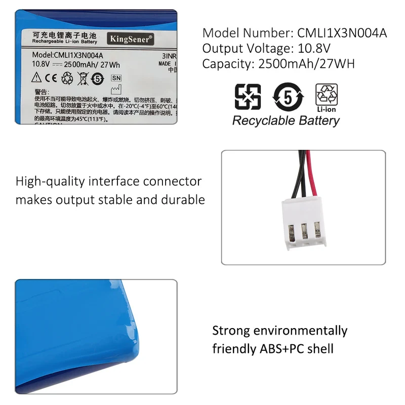 Rechargeable Li-ion Battery For Comen CMLI1X3N004A 10.8V 2500mAh/27WH