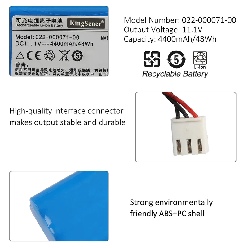 Rechargeable Li-ion Battery For Comen 022-000071-00 11.1V 4400mAh 48Wh