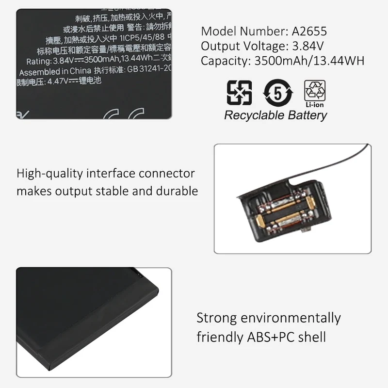 Apple iPhone 13 Battery Replacement A2655 3.84V 3500mAh High Capacity