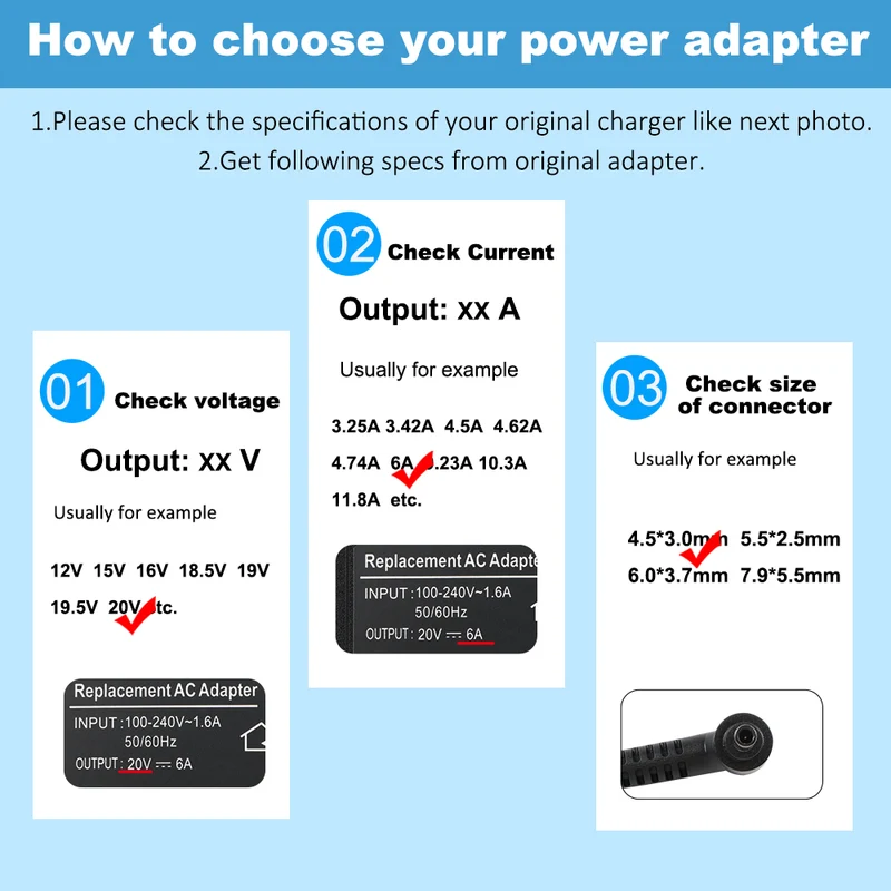 Universal 65W USB-C Type-C Laptop Power Adapter Charger