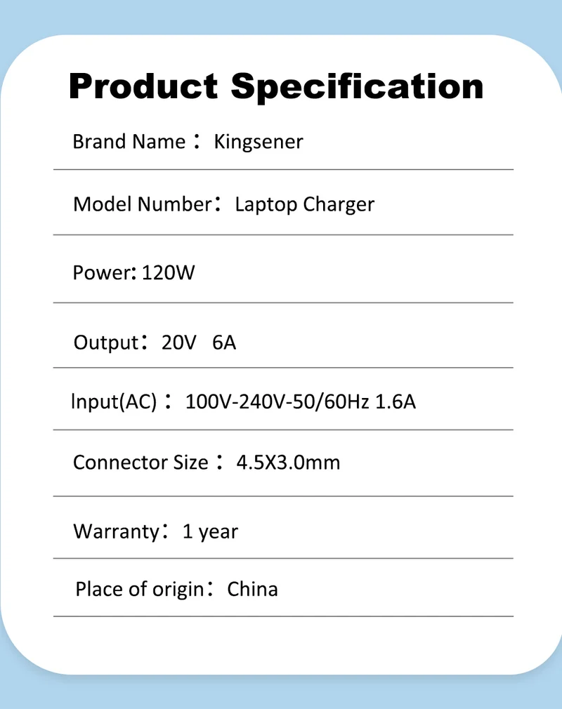 Universal 65W USB-C Type-C Laptop Power Adapter Charger