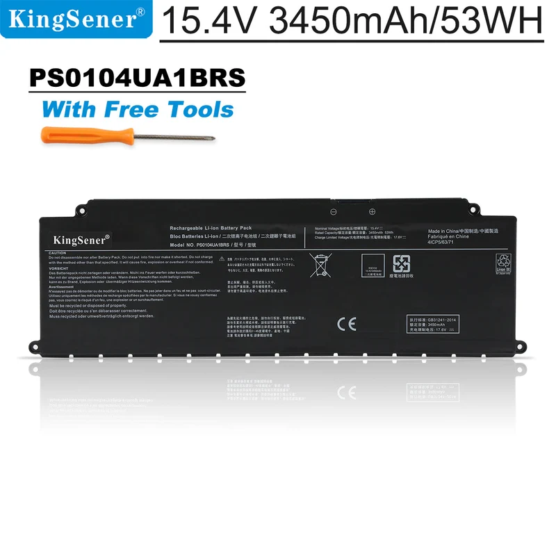 PS0104UA1BRS Laptop Battery For Toshiba Dynabook U30 Tecra A50-J-12U A40-J-12E A40-J-1OX A50-J CS40L-K12 i3-1215U i5-1235U P000834210 15.4V 53WH | KingSener