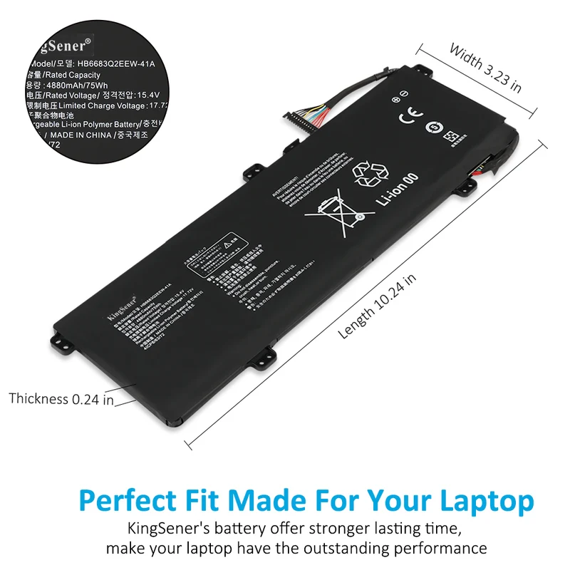 HB6683Q2EEW-41A Laptop Battery For Honor For MagicBook 14 2022 GLO-N56 GLO-F56 GLO-F76 GLC-F56 HB6683Q2EEW-41C 15.4V 75WH | KingSener