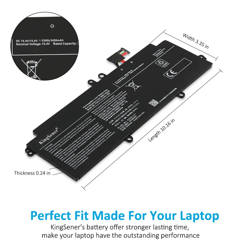 PS0010UA1BRS Laptop Battery For Toshiba Dynabook Portege X30W-J Series Notebook 15.4V 53WH 3450mAh | KingSener
