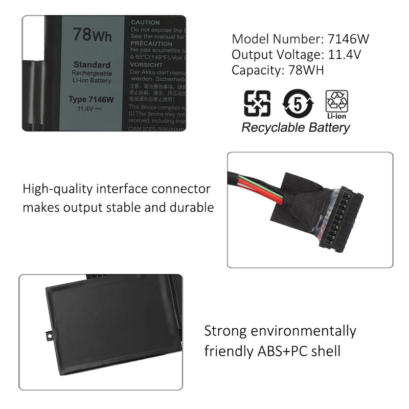 7146W Laptop Battery For Dell Latitude 9410 02K0CK 0C76H7 P110G | KingSener