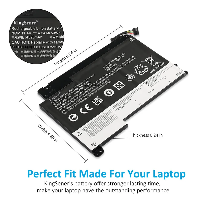 00HW020 00HW021 Laptop Battery for Lenovo ThinkPad P40 Yoga 20GQ 20GR Yoga 460 20EL 20EM 20FY 20G Series SB10F46459 SB10F46458 | KingSener
