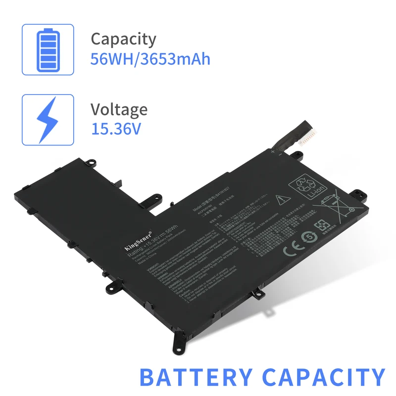 B41N1827 Laptop Battery For Asus ZenBook Flip 15 UM562 UX562 UX562F UX562FA UX562UG UX562IA UX562IQ UM562IA UM562IQ | KingSener