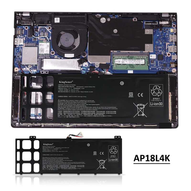 AP18L4K Laptop Battery For Acer TravelMate P6 P614 P614-51-G2 Series 4ICP5/65/88 11.4V 3920mAh/45WH | KingSener