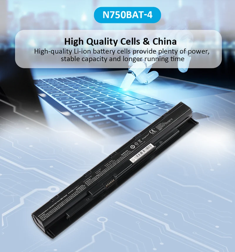 N750BAT-4 6-87-N750S-31C00 Laptop Battery For Clevo N750BU N751BU N750WU Notebook 6-87-N750S-4EB1 6-87-N750S-4EB2 6-87-N750S-3CF1 14.4V 31WH