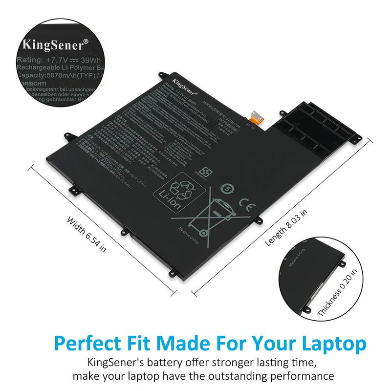 C21N1706 Battery For ASUS ZenBook Flip S UX370UA UX370UAA UX370F UX370UAR UX370UAF UX370UA-C4059T C21Pqc5 | KingSener