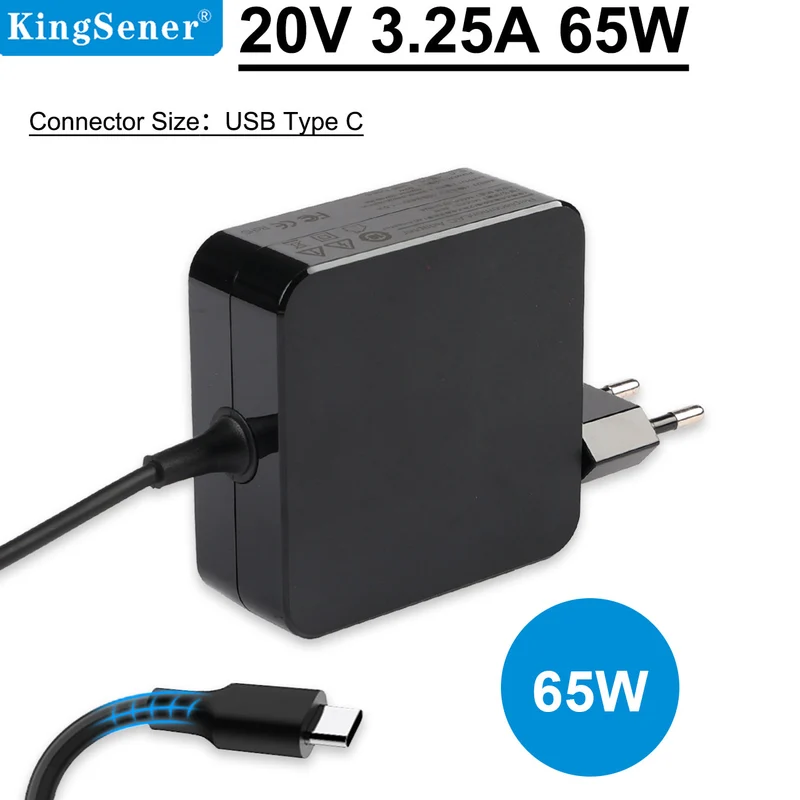 20V 3.25A Type C 65W Laptop Charger for HP, Lenovo, Dell, Acer, ASUS Supply Adapter Laptop Charger