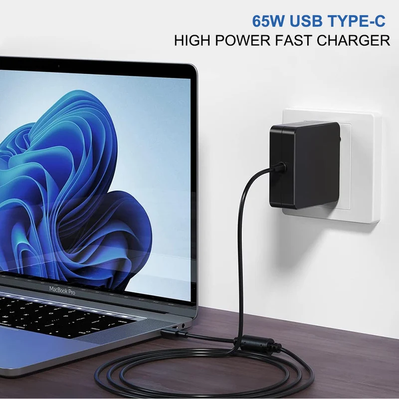 20V 3.25A Type C 65W Laptop Charger for HP, Lenovo, Dell, Acer, ASUS Supply Adapter Laptop Charger