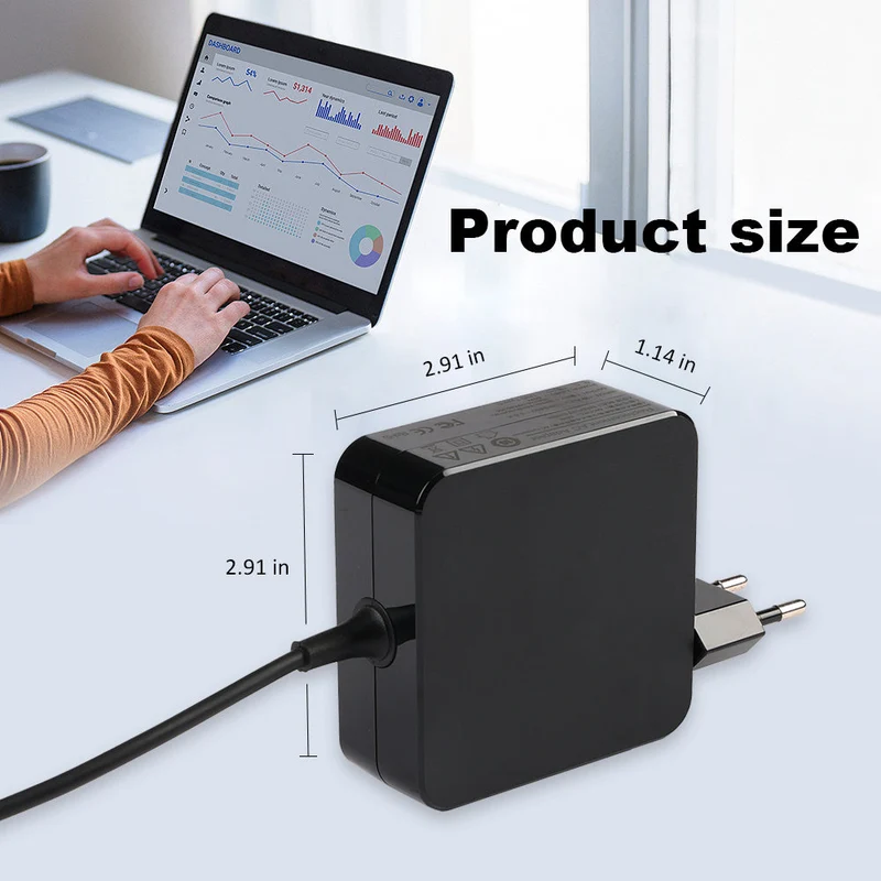 20V 3.25A Type C 65W Laptop Charger for HP, Lenovo, Dell, Acer, ASUS Supply Adapter Laptop Charger