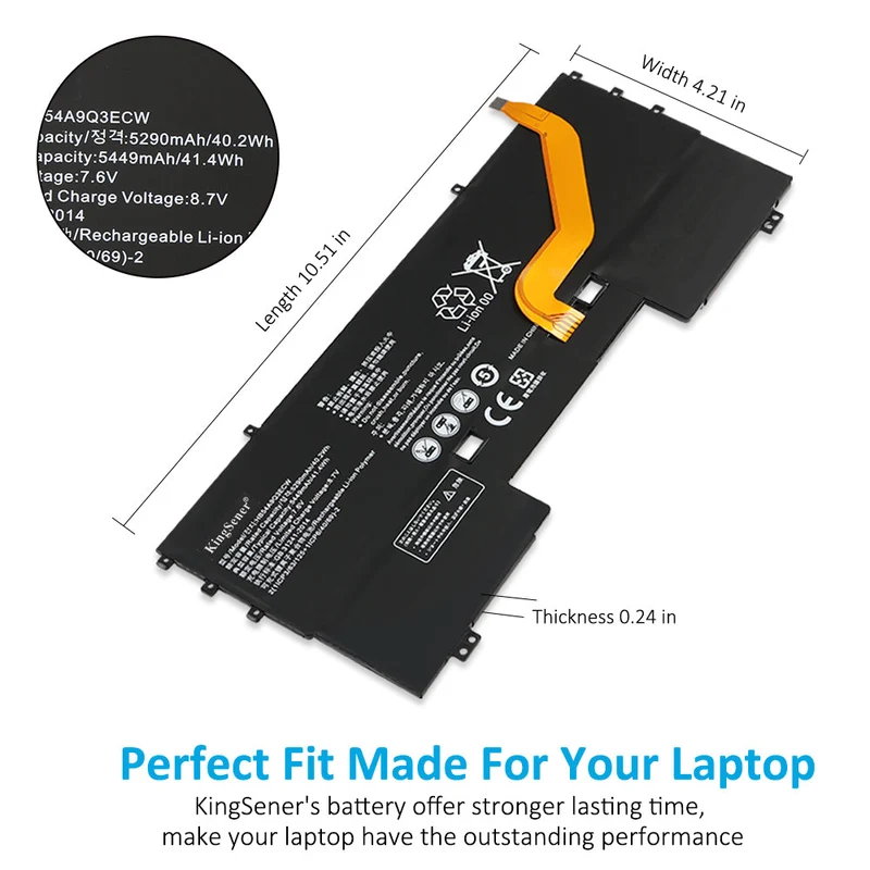 HB54A9Q3ECW Laptop Battery For HUAWEI Matebook X Matebook X 2017 Series WT-W09 W19 WX9 | KingSener