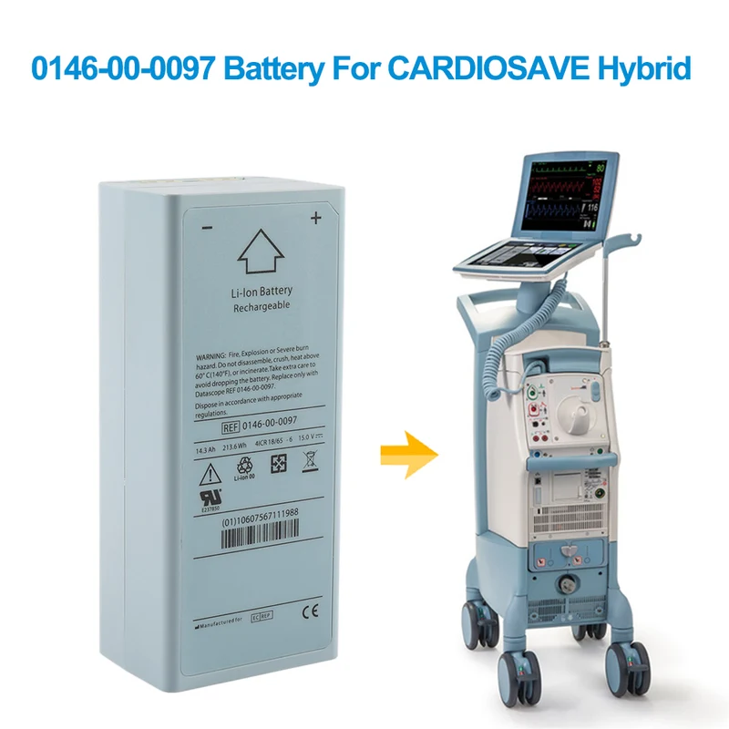 0146-00-0097 Battery For MAQUET CARDIOSAVE Hybrid Datascope 15V 14.3Ah 213.6WH | KingSener