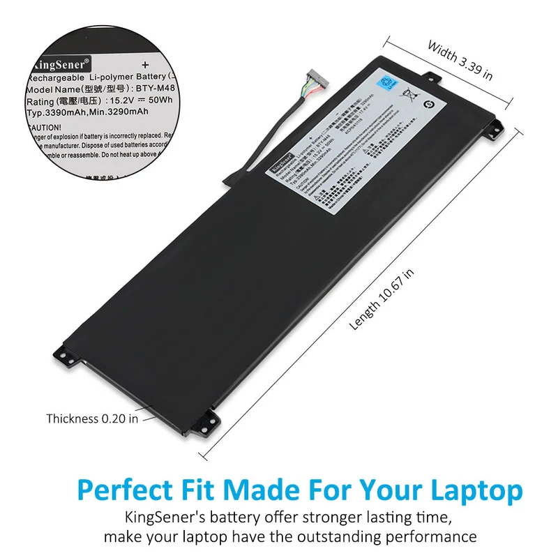 BTY-M48 Battery for MSI PS42 8RB 8RA 8RC Prestige MECHREVO S1 S1-C1 4ICP5/41/119 50Wh
