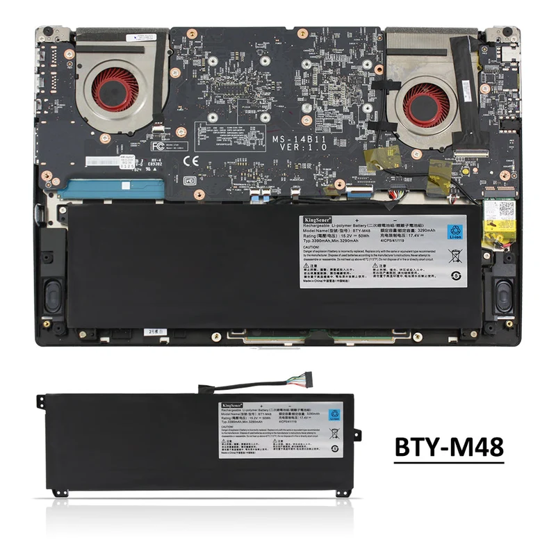 BTY-M48 Battery for MSI PS42 8RB 8RA 8RC Prestige MECHREVO S1 S1-C1 4ICP5/41/119 50Wh