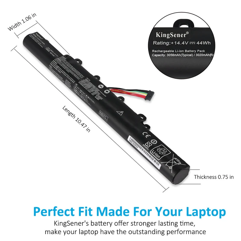 A41N1702-1 Laptop Battery For Asus P1440 P1440UA P1440UF P1440UF-1A P1440F P1440FA | KingSener