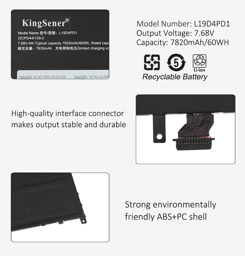 L19D4PD1 L19C4PD1 Laptop Battery for Lenovo ideapad Yoga 6-13ARE05 6-13ALC6 Yoga C640-13IML LTE Series | KingSener